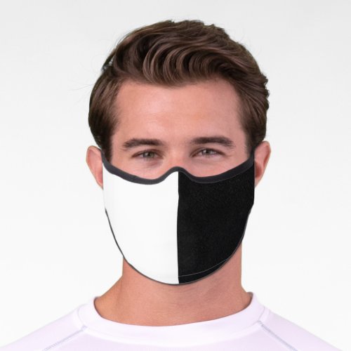 Half black white premium face mask