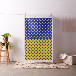 Half Blue and Yellow Polka Dots   Fabric