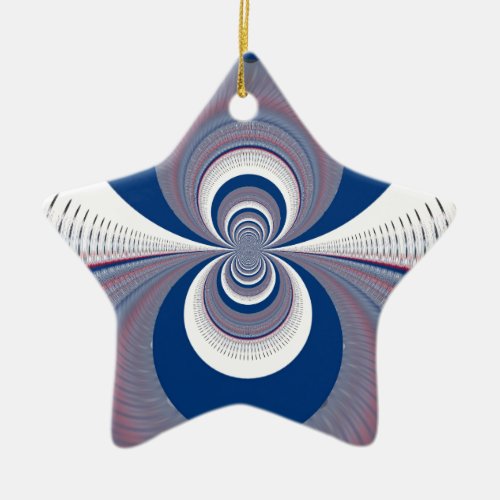 Half Blue Ceramic Ornament