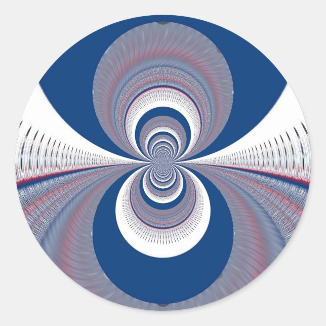 Half Blue Classic Round Sticker (Front)