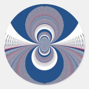 Half Blue Classic Round Sticker