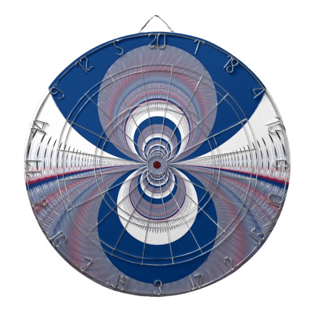 Half Blue Dartboard With Darts (Front)