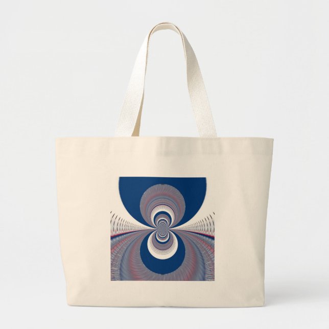 Half Blue Large Tote Bag (Front)