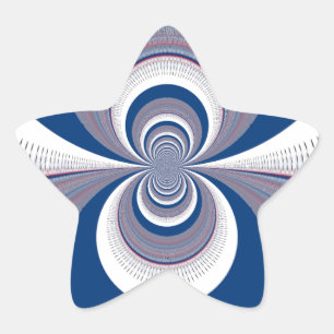 Half Blue Star Sticker