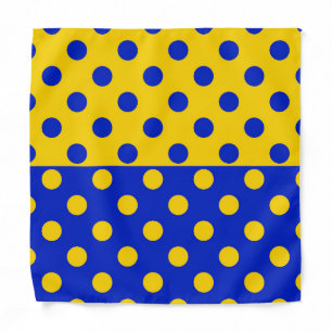 Half Blue Yellow Polka Dots Pattern Design Bandana
