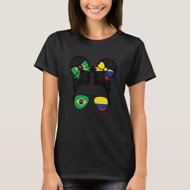 Half Brazilian Half Colombian Girl Brazil Kids T-Shirt (Front)