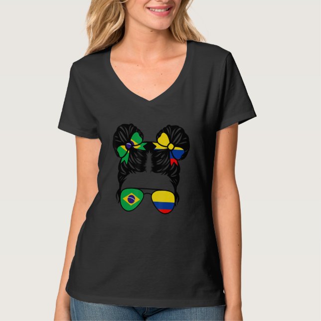 Half Brazilian Half Colombian Girl Brazil Kids T-Shirt (Front)