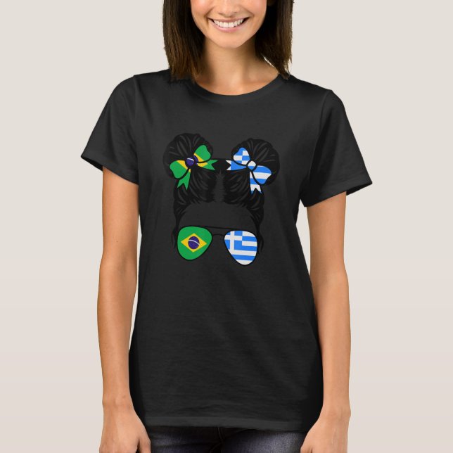 Half Brazilian Half Greek Girl Brazil Kids T-Shirt (Front)