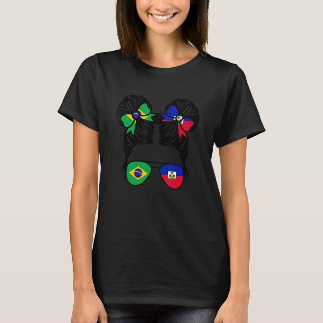 Half Brazilian Half Haitian Girl Brazil Kids T-Shirt (Front)