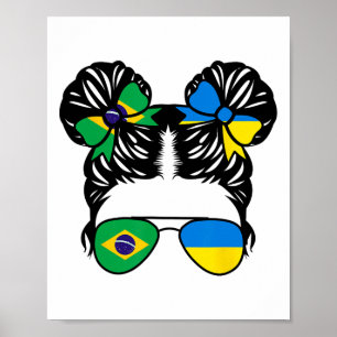 Half Brazilian Half Ukrainian Girl Brazil Kids  Poster