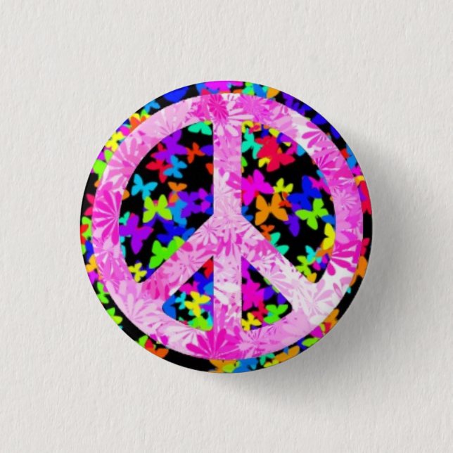 Half-breed Signature Peace Pinback Button (Front)