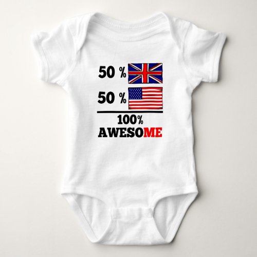 Half British Half American Baby Bodysuit