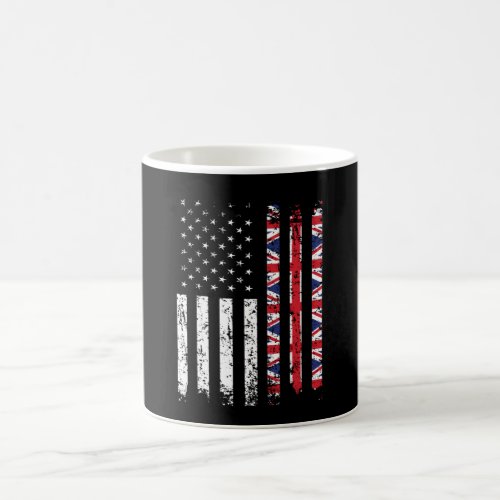 Half British Half American Flag Great Britain USA Coffee Mug