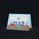 Half Brother 2nd Birthday Colorful Train on Track Card<br><div class="desc">Share with a half-brother this colorful train card to greet him when he celebrates a 2nd birthday. If your half-brother is one of those celebrating soon then it’s high time you get a copy of this to give him. Don’t forget to personalize this with his name.</div>