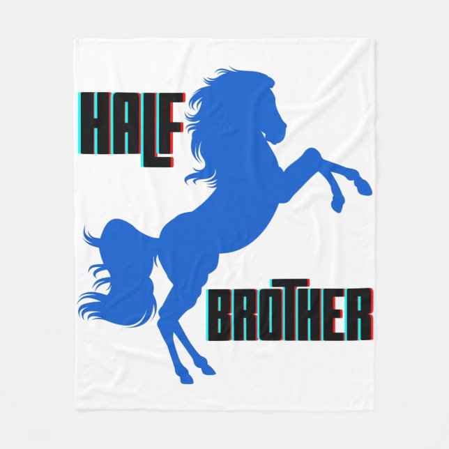 Half Brother Horse Rearing Fleece Blanket (Front)