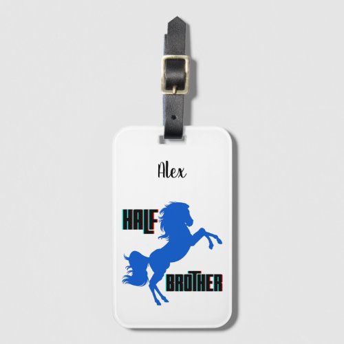 Half Brother Horse Rearing Luggage Tag