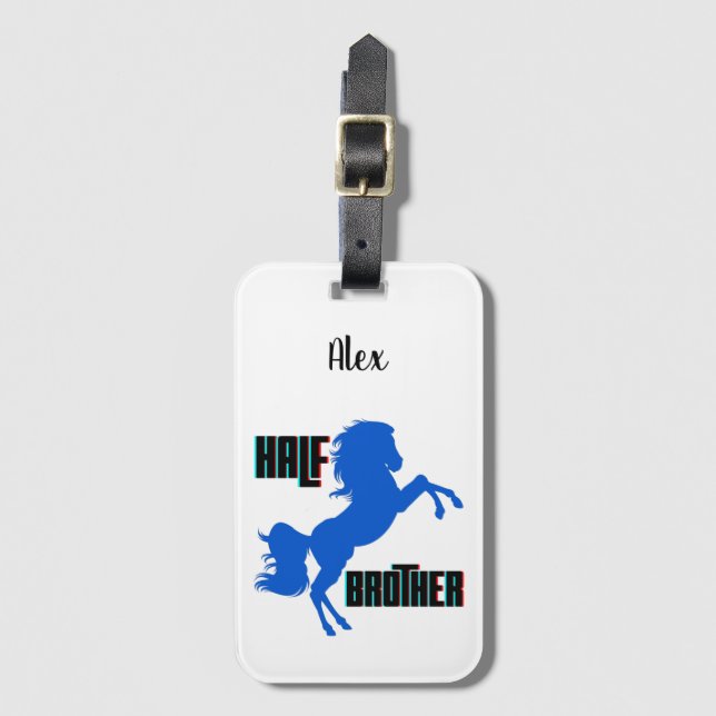 Half Brother Horse Rearing Luggage Tag (Front Vertical)