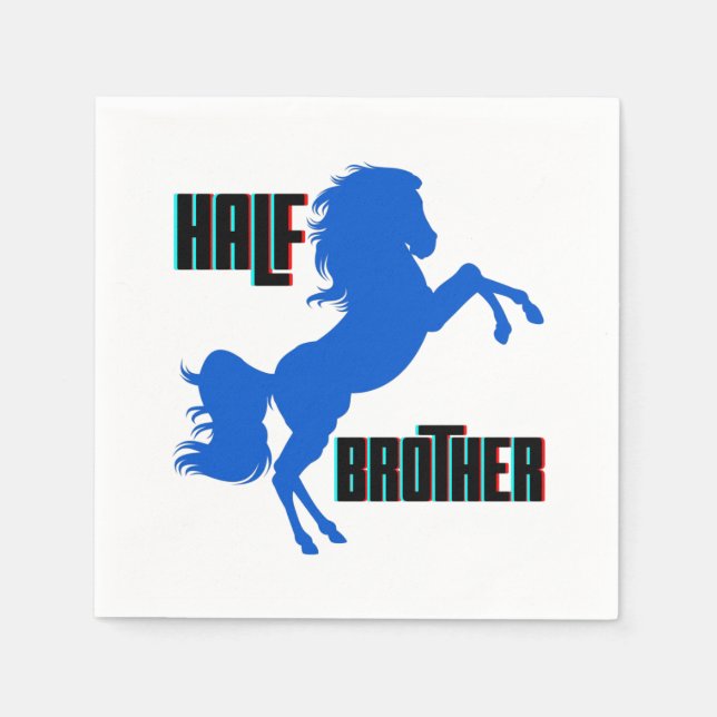 Half Brother Horse Rearing Napkins (Front)