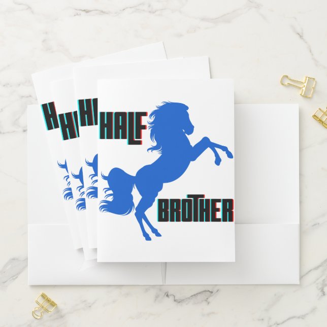 Half Brother Horse Rearing Pocket Folder (In Situ)