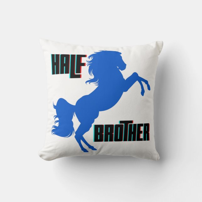 Half Brother Horse Rearing Throw Pillow (Front)