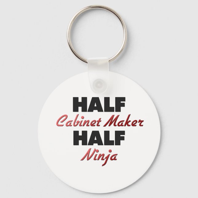 Half Cabinet Maker Half Ninja Keychain (Front)