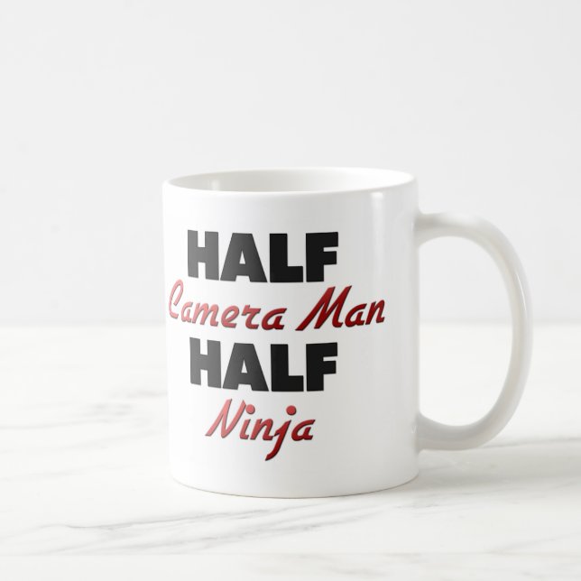Half Camera Man Half Ninja Coffee Mug (Right)