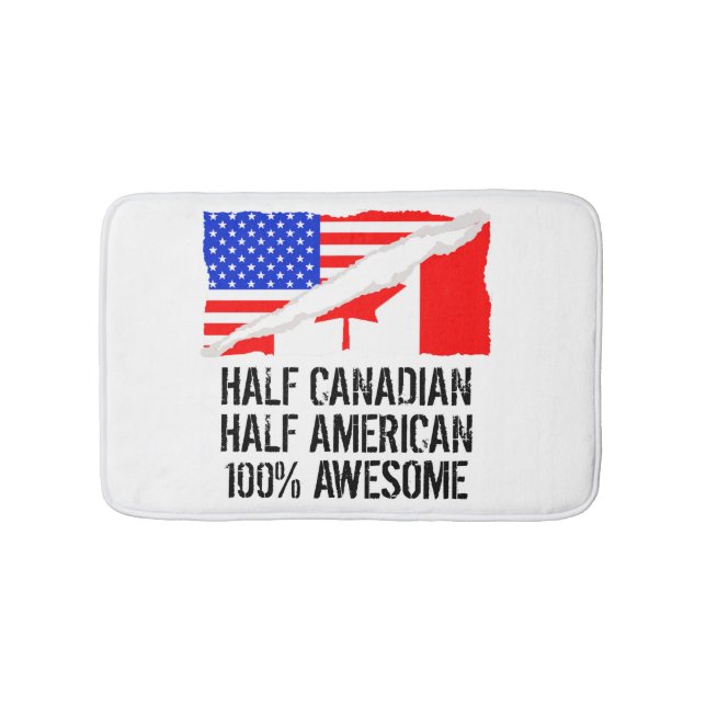 Half Canadian Half American Awesome Bathroom Mat (Front)