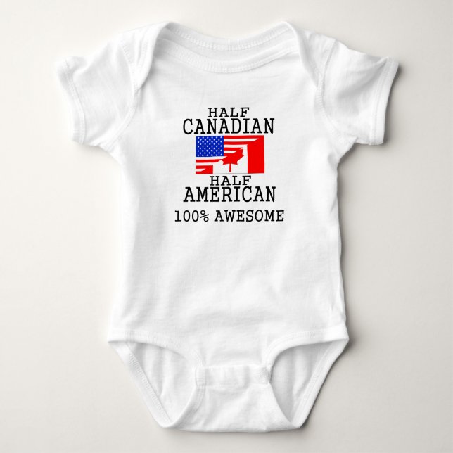 Half Canadian Half American Baby Bodysuit (Front)