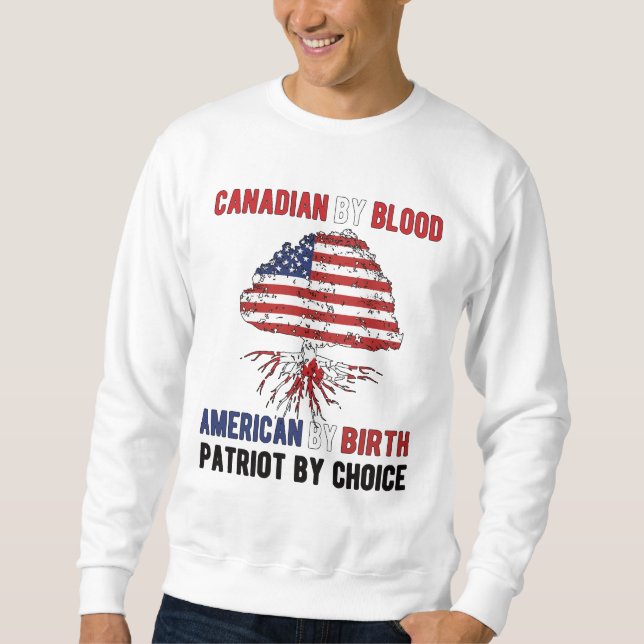 Half Canadian Half American Flag Canada USA Sweatshirt (Front)