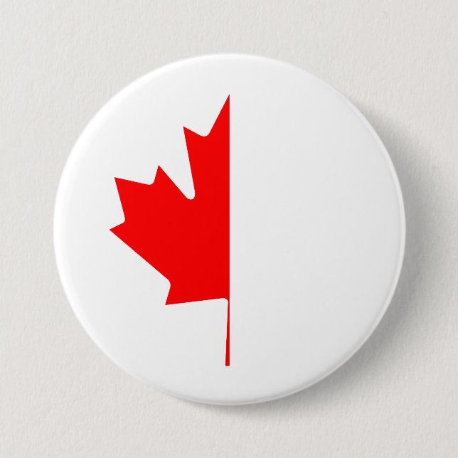 Half Canadian Maple Leaf ,canada,july,1,canada day Button (Front)