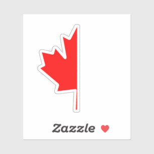 Half Canadian Maple Leaf ,canada,july,1,canada day Sticker