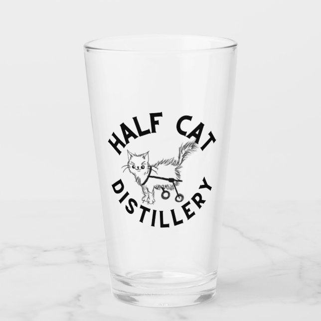 Half Cat Pint glass (Front)