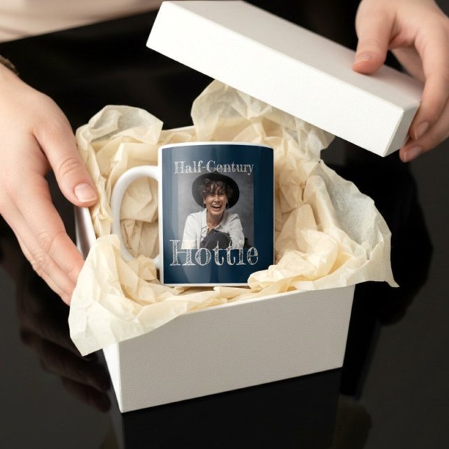 Half Century Hottie Funny 50th Birthday Design Coffee Mug (Creator Uploaded)