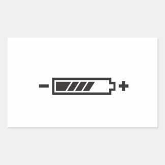 HALF CHARGE BATTERY RECTANGULAR STICKER