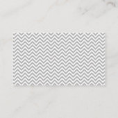 Half Chevron Pattern Gray and Mint Business Card (Back)