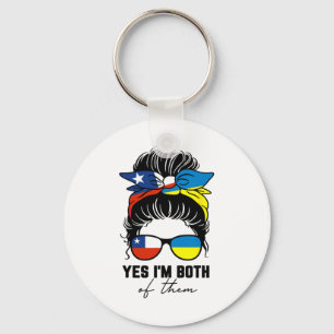 Half Chilean Half Ukrainian Girl Chile Ukraine Fla Keychain