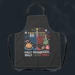 Half Christmas Half Hanukkah Christmukkah Funny  Apron<br><div class="desc">Christmas Hanukkah mashup,  menorah Christmas,  interfaith holiday humor,  Chrismukkah,  funny Jewish Christmas,  holiday crossover,  Jewish humor,  festive dual holiday,  Christmas 2025,  Hanukkah 2025</div>