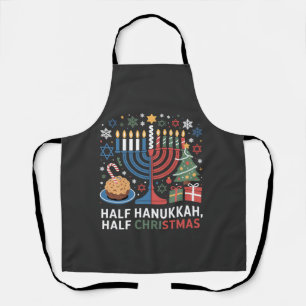 Half Christmas Half Hanukkah Christmukkah Funny Apron