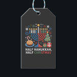 Half Christmas Half Hanukkah Christmukkah Funny  Gift Tags<br><div class="desc">Christmas Hanukkah mashup,  menorah Christmas,  interfaith holiday humor,  Chrismukkah,  funny Jewish Christmas,  holiday crossover,  Jewish humor,  festive dual holiday,  Christmas 2025,  Hanukkah 2025</div>