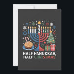 Half Christmas Half Hanukkah Christmukkah Funny  Invitation<br><div class="desc">Christmas Hanukkah mashup,  menorah Christmas,  interfaith holiday humor,  Chrismukkah,  funny Jewish Christmas,  holiday crossover,  Jewish humor,  festive dual holiday,  Christmas 2025,  Hanukkah 2025</div>
