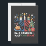 Half Christmas Half Hanukkah Christmukkah Funny  Invitation<br><div class="desc">Christmas Hanukkah mashup,  menorah Christmas,  interfaith holiday humor,  Chrismukkah,  funny Jewish Christmas,  holiday crossover,  Jewish humor,  festive dual holiday,  Christmas 2025,  Hanukkah 2025</div>