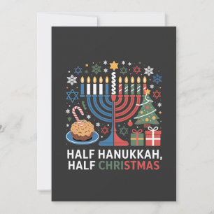 Half Christmas Half Hanukkah Christmukkah Funny Invitation