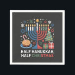 Half Christmas Half Hanukkah Christmukkah Funny  Napkins<br><div class="desc">Christmas Hanukkah mashup,  menorah Christmas,  interfaith holiday humor,  Chrismukkah,  funny Jewish Christmas,  holiday crossover,  Jewish humor,  festive dual holiday,  Christmas 2025,  Hanukkah 2025</div>