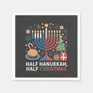Half Christmas Half Hanukkah Christmukkah Funny Napkins