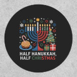 Half Christmas Half Hanukkah Christmukkah Funny  Patch<br><div class="desc">Christmas Hanukkah mashup,  menorah Christmas,  interfaith holiday humor,  Chrismukkah,  funny Jewish Christmas,  holiday crossover,  Jewish humor,  festive dual holiday,  Christmas 2025,  Hanukkah 2025</div>