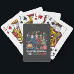 Half Christmas Half Hanukkah Christmukkah Funny  Poker Cards<br><div class="desc">Christmas Hanukkah mashup,  menorah Christmas,  interfaith holiday humor,  Chrismukkah,  funny Jewish Christmas,  holiday crossover,  Jewish humor,  festive dual holiday,  Christmas 2025,  Hanukkah 2025</div>