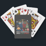 Half Christmas Half Hanukkah Christmukkah Funny  Poker Cards<br><div class="desc">Christmas Hanukkah mashup,  menorah Christmas,  interfaith holiday humor,  Chrismukkah,  funny Jewish Christmas,  holiday crossover,  Jewish humor,  festive dual holiday,  Christmas 2025,  Hanukkah 2025</div>
