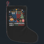 Half Christmas Half Hanukkah Christmukkah Funny  Small Christmas Stocking<br><div class="desc">Christmas Hanukkah mashup,  menorah Christmas,  interfaith holiday humor,  Chrismukkah,  funny Jewish Christmas,  holiday crossover,  Jewish humor,  festive dual holiday,  Christmas 2025,  Hanukkah 2025</div>