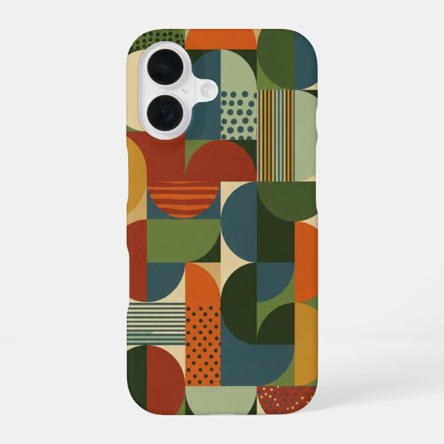 Half-Circle and Geometric Blocks iPhone Case (Back)