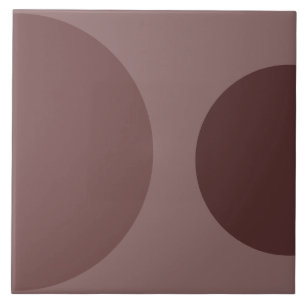 Half Circle Pattern Modern Burgundy Geometric Ceramic Tile